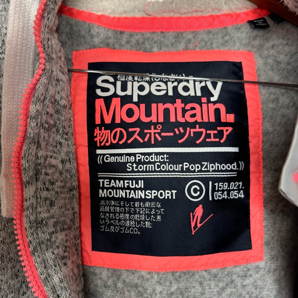 Superdry Gray Storm Colour Pop Zip Hoodie - Picture 6 of 9